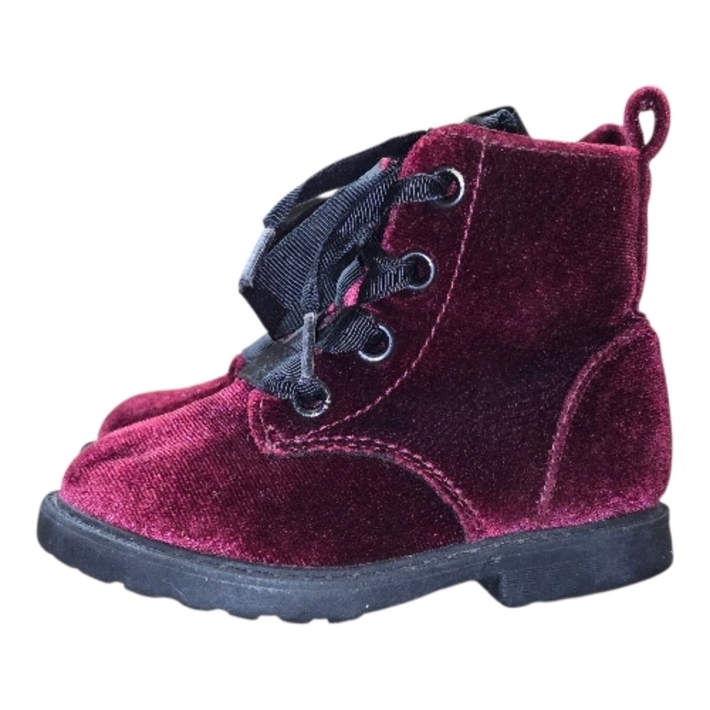 Cat & Jack Velvet Kids Boots - Deep Burgundy Toddler Sz 5